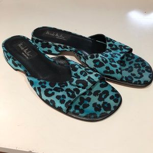 Nicole Miller Blue Leopard Sandals